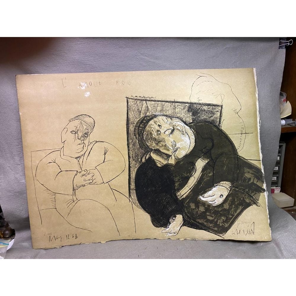 JOSE' LUIS CUEVASSIGNED LITHOGRAPH L' AMOUR FOU #5 OF 25