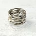 Vintage Modernist Open Work Wide Band Ring Studio Made Sterling Silver Abstract