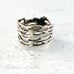 Vintage Modernist Open Work Wide Band Ring Studio Made Sterling Silver Abstract