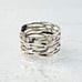 Vintage Modernist Open Work Wide Band Ring Studio Made Sterling Silver Abstract