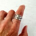 Vintage Modernist Open Work Wide Band Ring Studio Made Sterling Silver Abstract