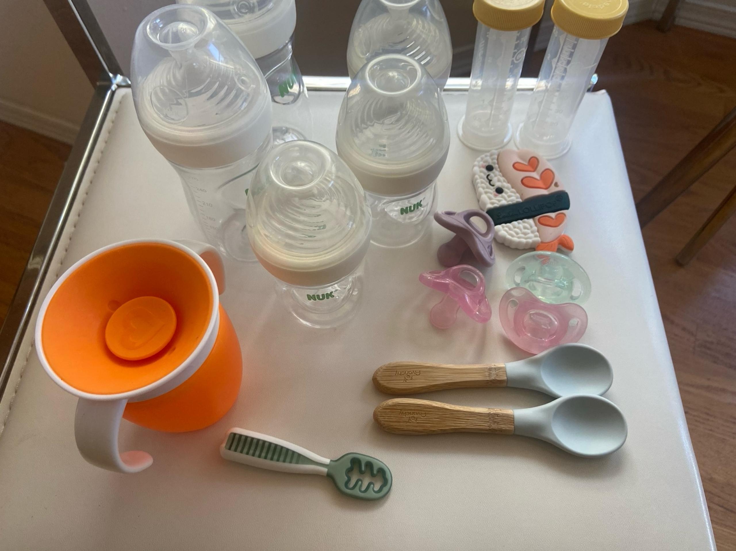 Nuk baby milk bottles 5 pieces and other baby stuff
