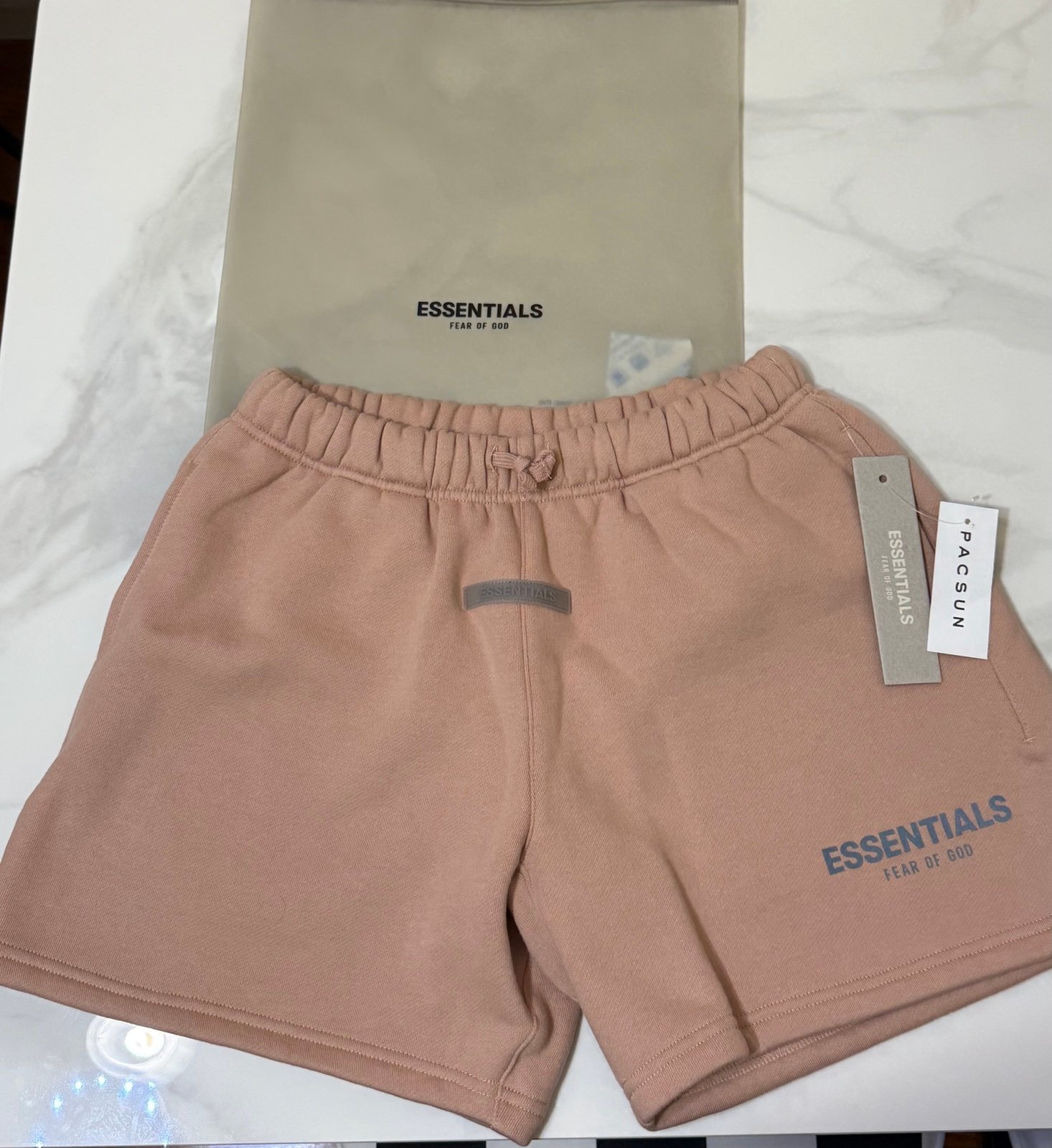 Essentials Fear Of God Kids Matte Blush Sweat Shorts