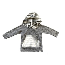 Lulu Roo Gray Stripe Hoodie Sweater Kangaroo Boy Girl Charcoal Gray 3 6 3-6 USA