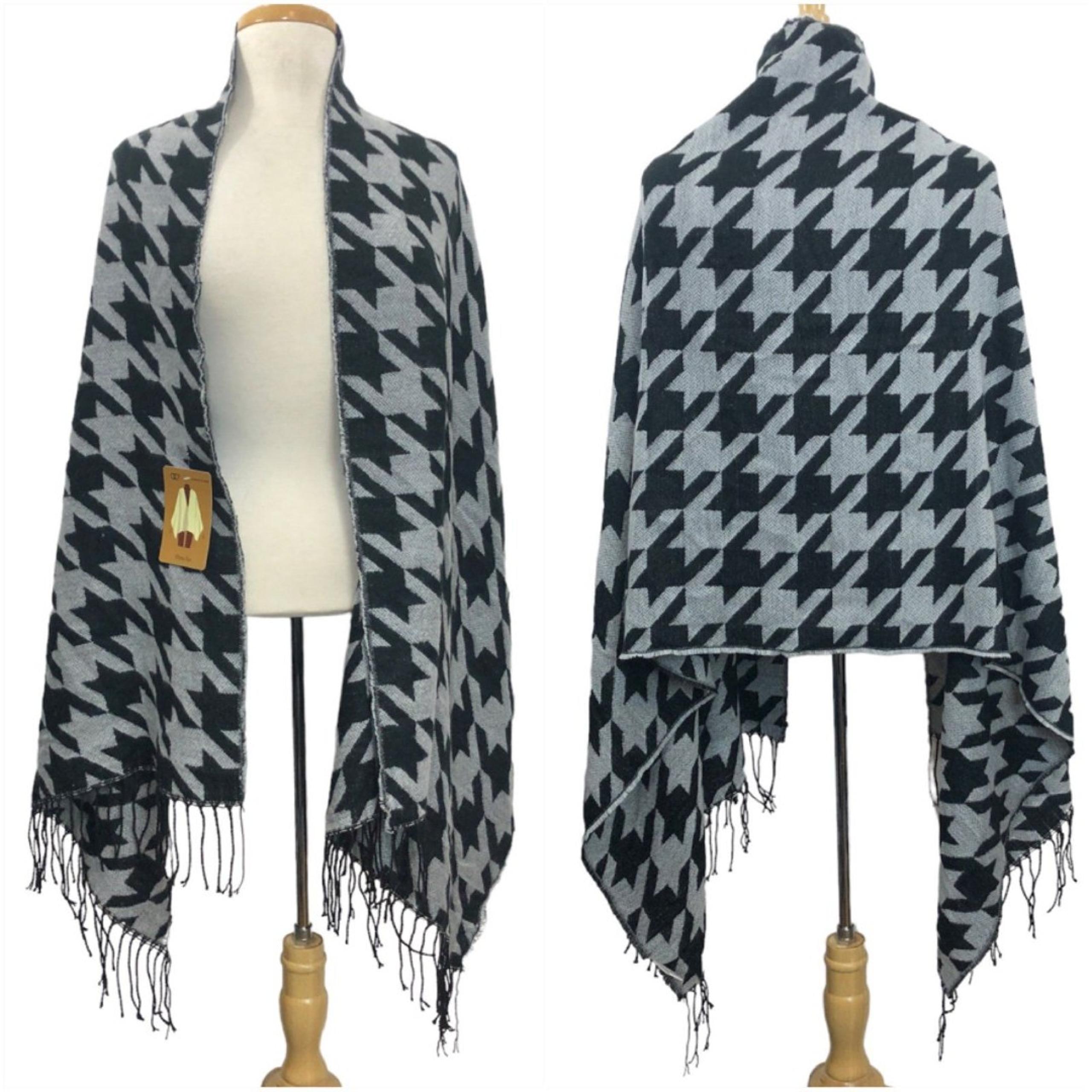 Large Print Houndstooth Wrap Blanket Scarf