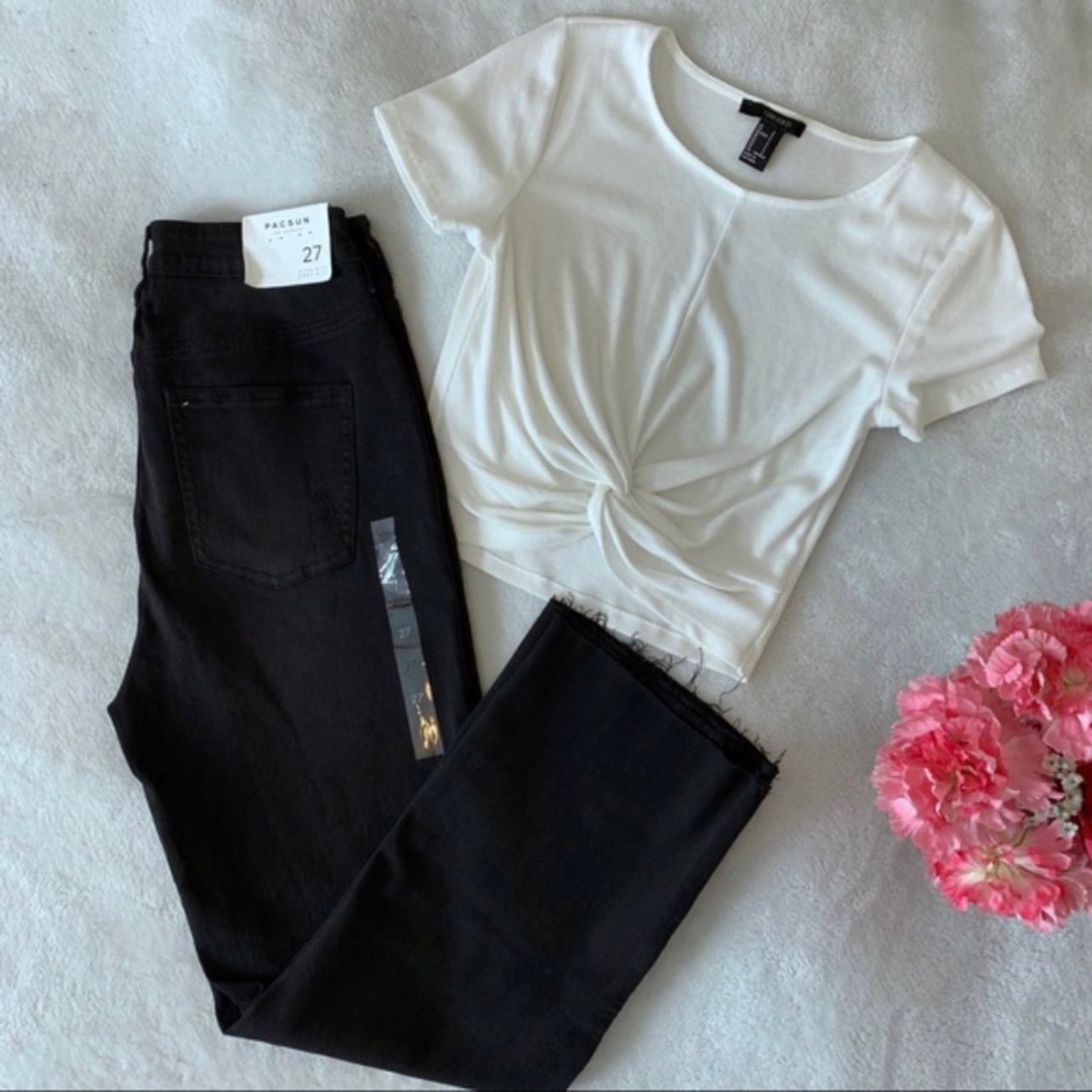 High Rise Crop Kick Denim