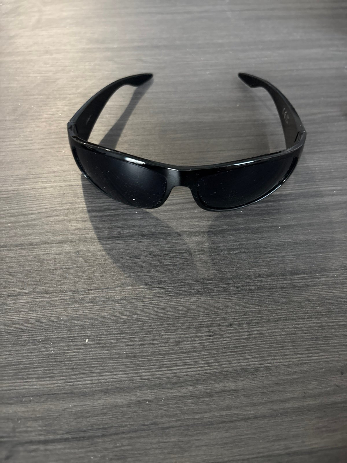 Super Dark Lens Black Sunglasses Wrap Around