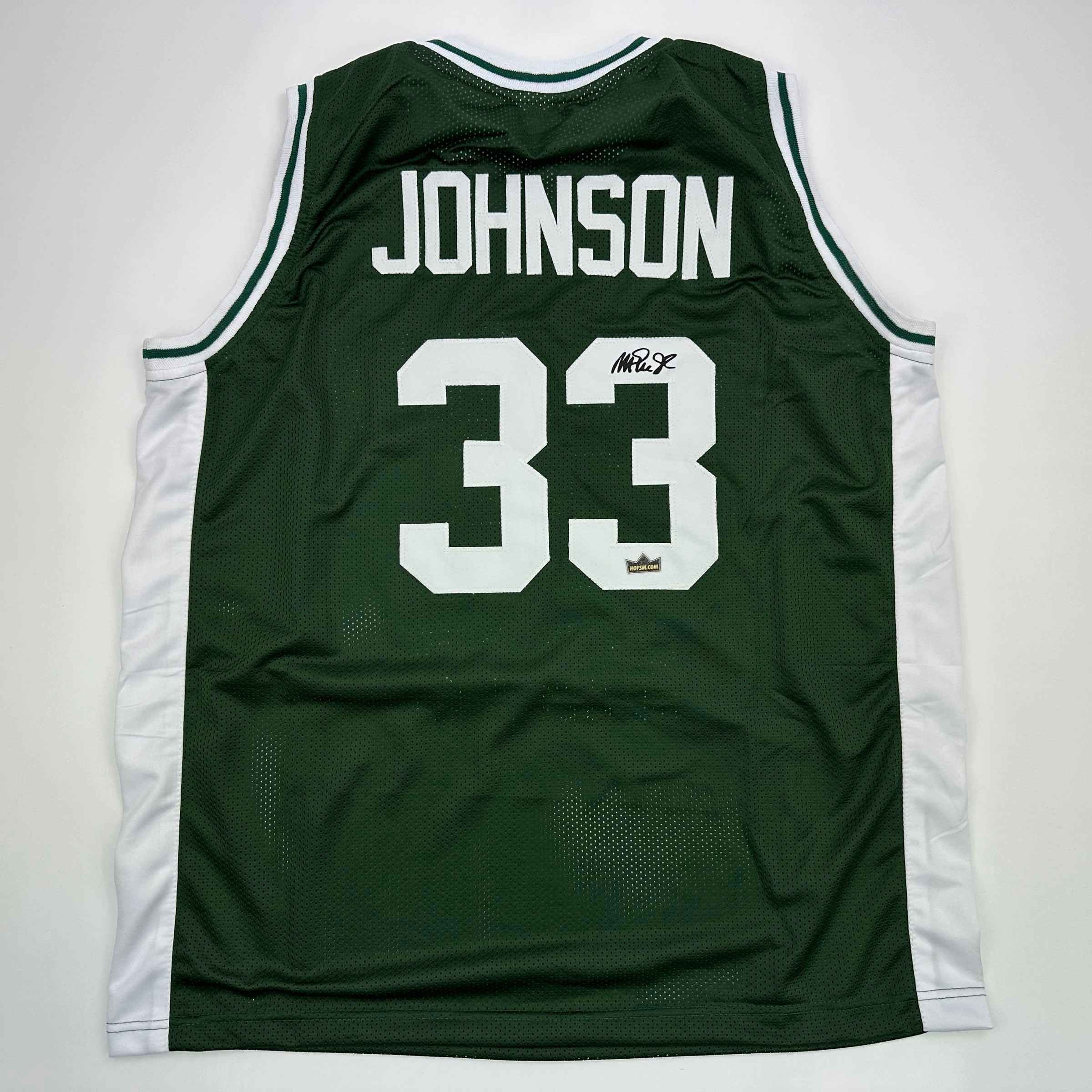 Facsimile Autographed Earvin Magic Johnson Michigan State Green Auto Jersey S