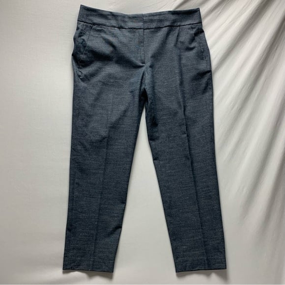 LOFT Ann Taylor Julie Dress Pants Women’s 12 Chambray Dark Blue Textured trous
