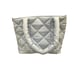 Wilo Quilted Light Blue Tote Bag With Padded Handles & Zipper Closure