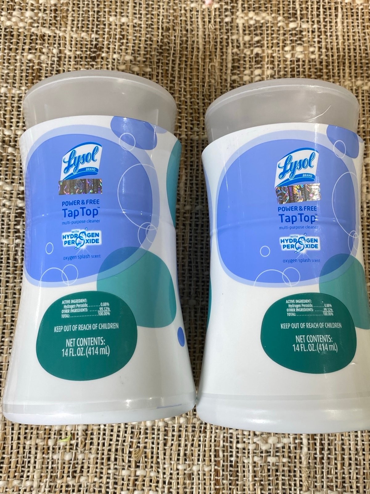 Lysol Tap & Go TapTop Multi Purpose Cleaner Oxygen Splash Scent Set of 2