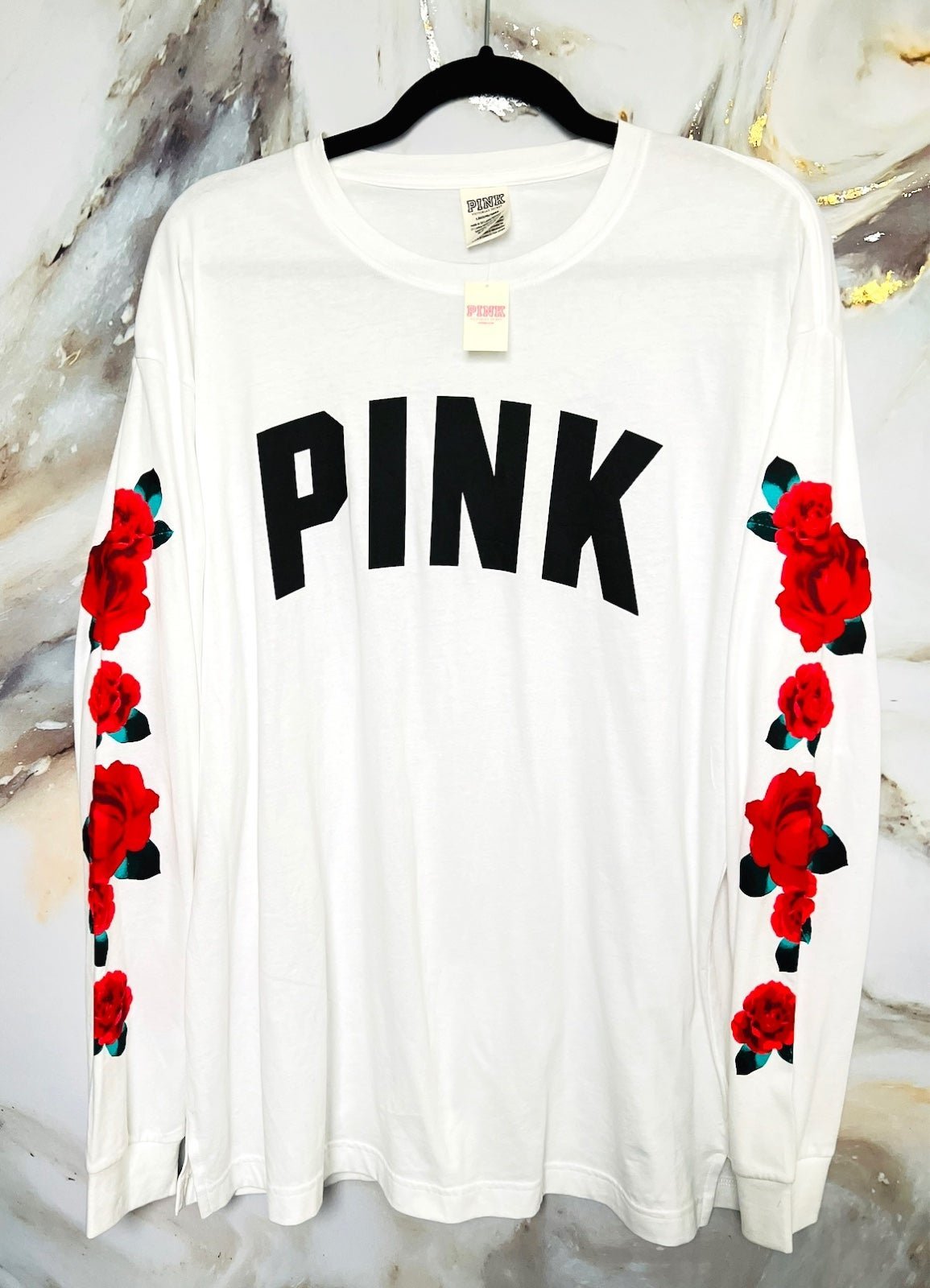 PINK Roses NWT Long Sleeve