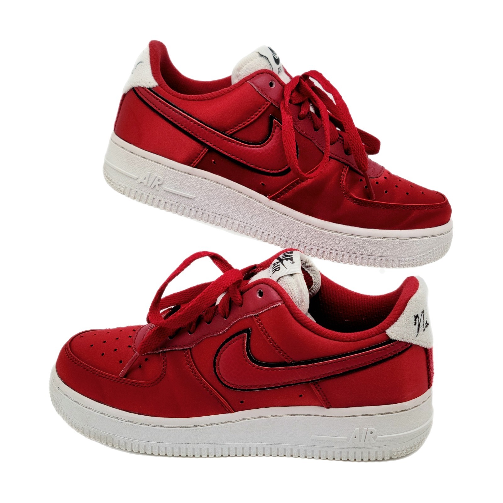 Nike Air Force 1 Red Velvet '07 SE Satin Sneaker Women's Size 6 EUC