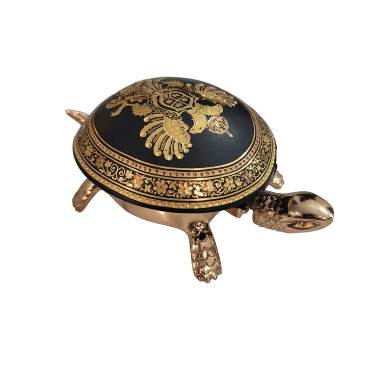 Vintage BOJ Gilt Metal brass Call Bell Turtle Crest Double Eagle Toledo spain