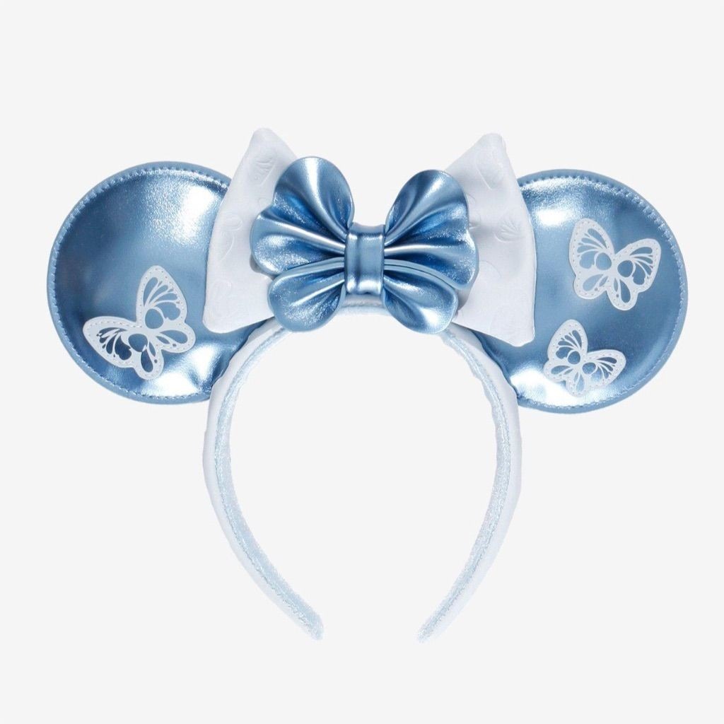Loungefly Disney Cinderella Minnie Mouse Butterfly Ears Headband Blue Adult NWT