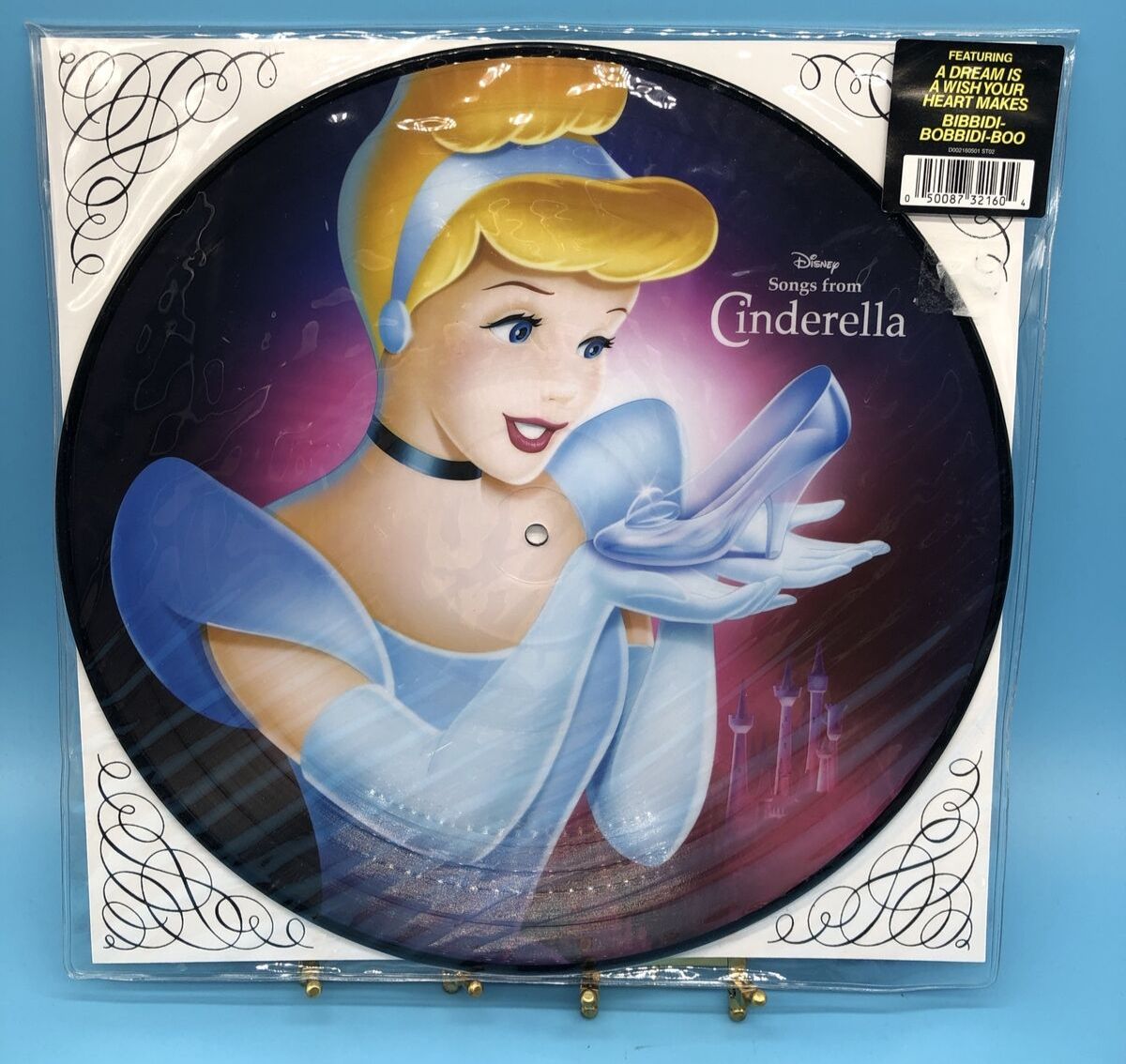 Disney SONGS FROM CINDERELLA LP Record Album Double Sided Picture 2017
