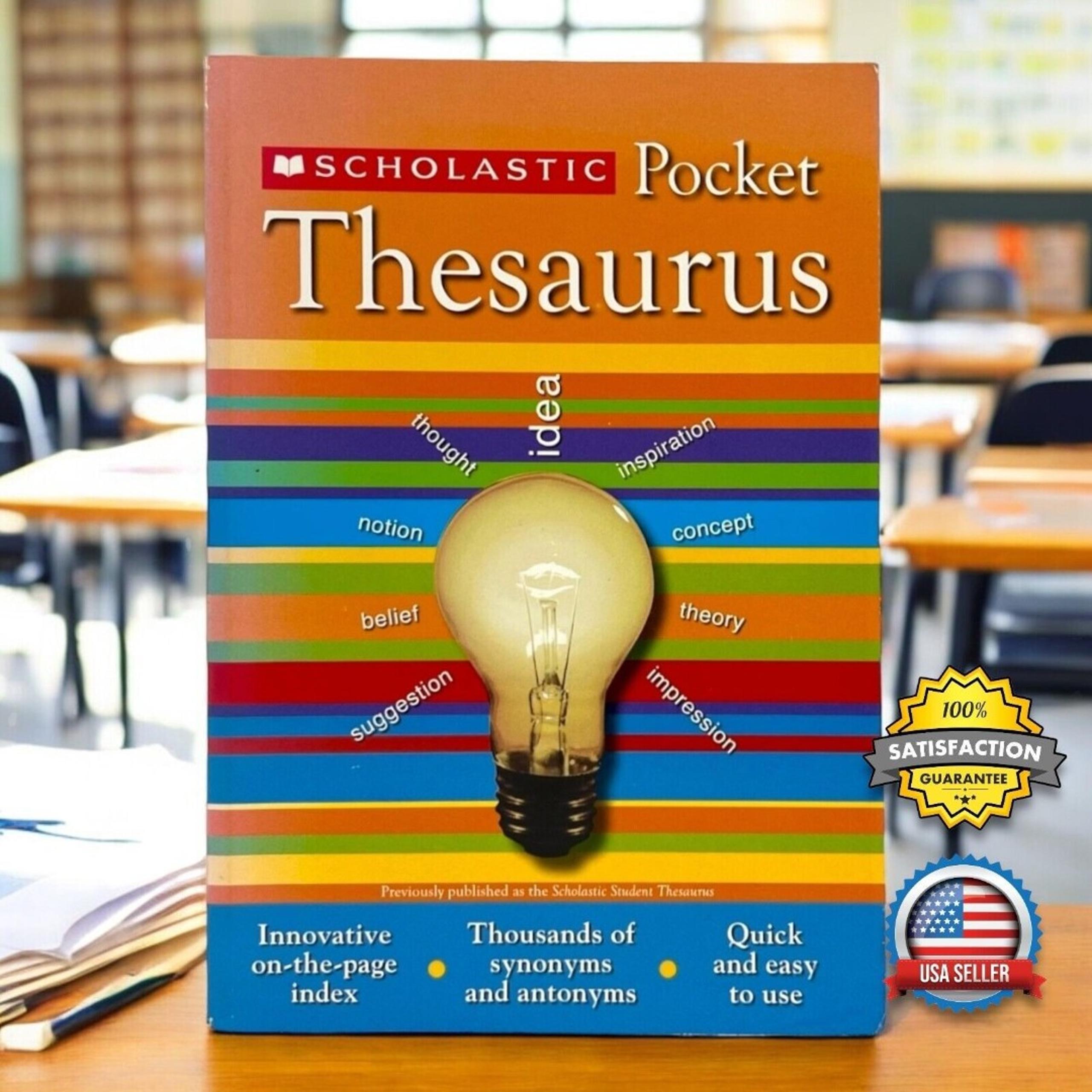 Pocket Thesaurus ( REFERENCE) Paperback Book Student School - Scholastic