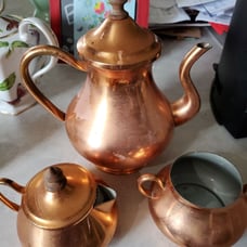 Portugal copper Teapot Set