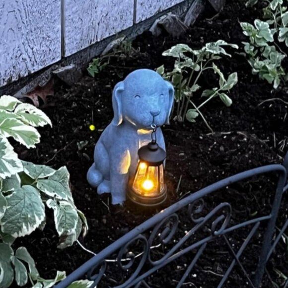 New Solar Dog Statue Garden Decorations & Unique Gifts for Patio & Yard