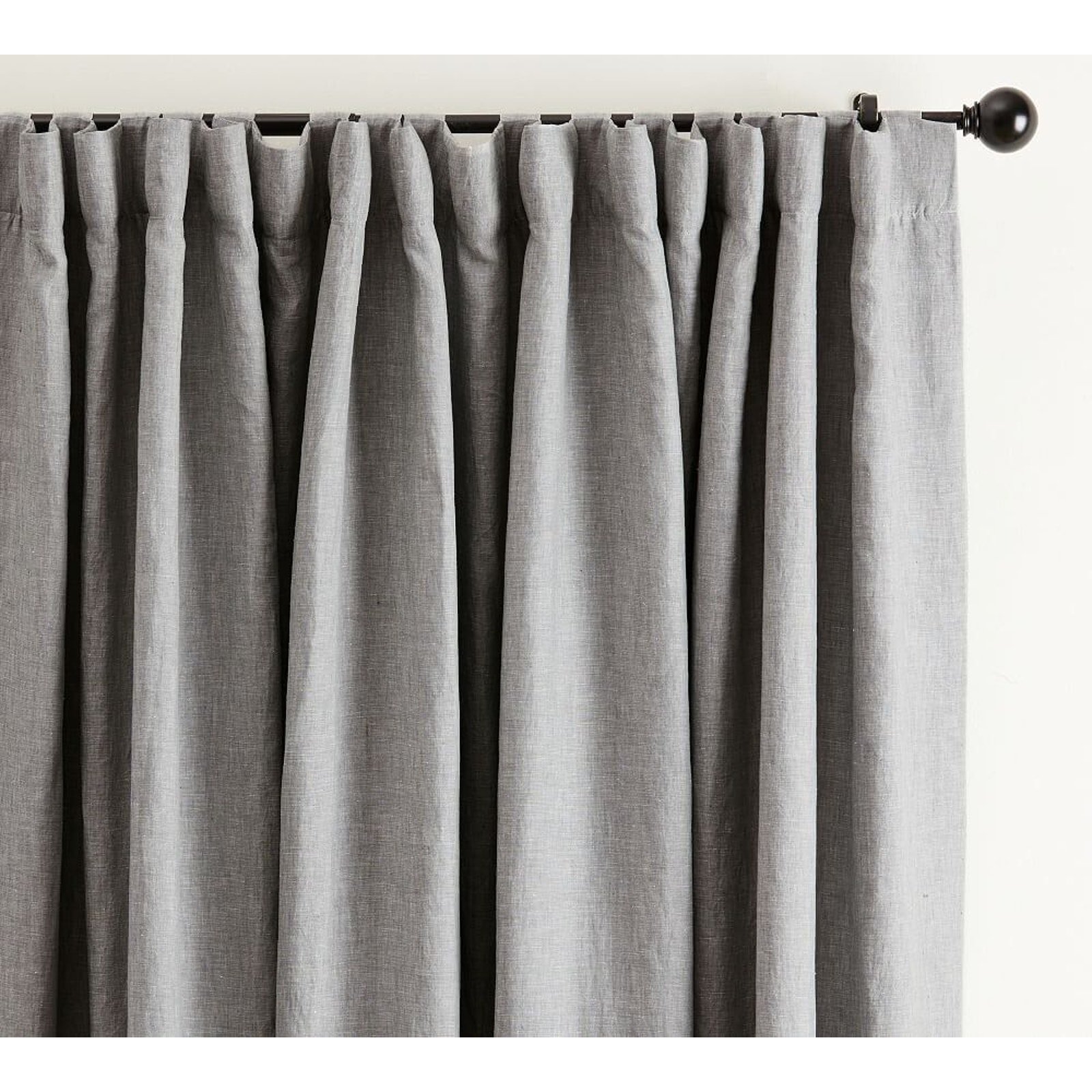 Pottery Barn Belgian Flax Linen Blackout Curtain 50”x96” Flagstone Gray