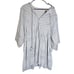 Scarlett Poppies Tiered Babydoll Mini Dress light blue size medium embroidered