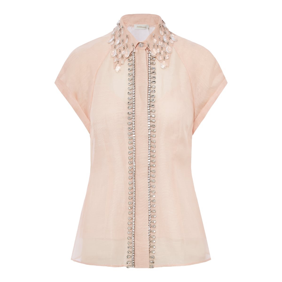Zimmermann Matchmaker Diamante Linen & Silk Shirt
