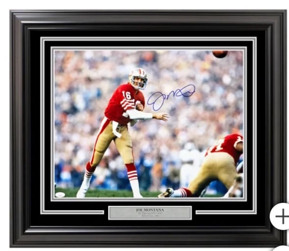 Joe Montana Autographed Framed 16” x 20” Photo 49ers - JSA Authenticated!