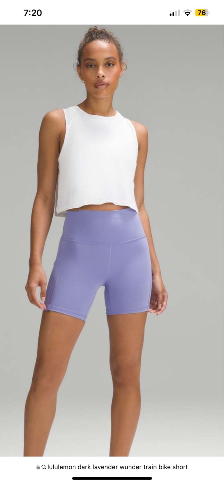 BNWT! Lululemon dark lavender wunder train high rise shorts