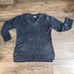 Orvis Sweater Chunky Knit Marled Navy Blue Grey Ultra Plush Chenille Pullover XL