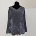 Orvis Sweater Chunky Knit Marled Navy Blue Grey Ultra Plush Chenille Pullover XL