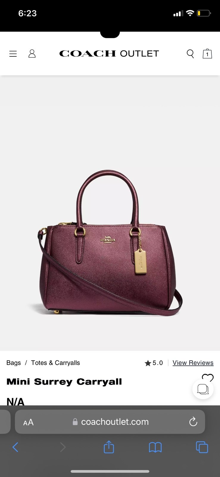 Coach metallic wine Mini F67247