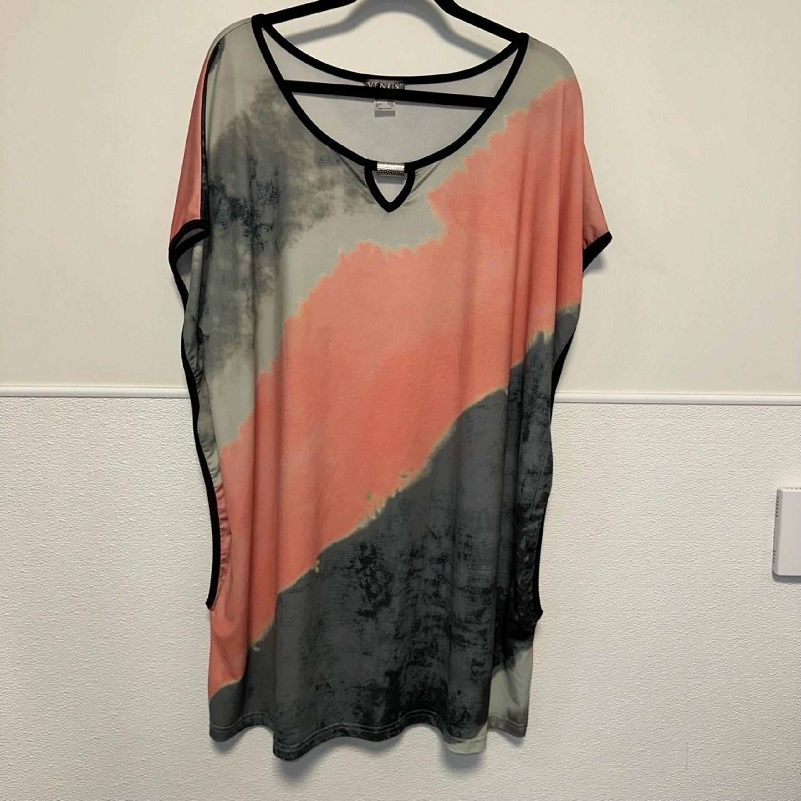 Women's Venus Top XL Coral Gray Tunic