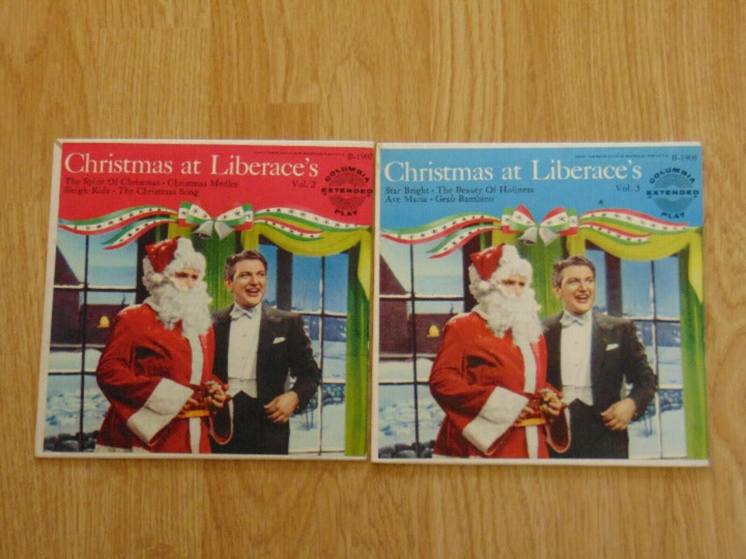 Vintage Liberace Christmas At Liberace's Vol 2 & 3 Lot of 2 Jacket Sleeves Only