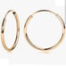 14k Yellow Gold Women's Endless Tube Huggie Style Hoop Earrings