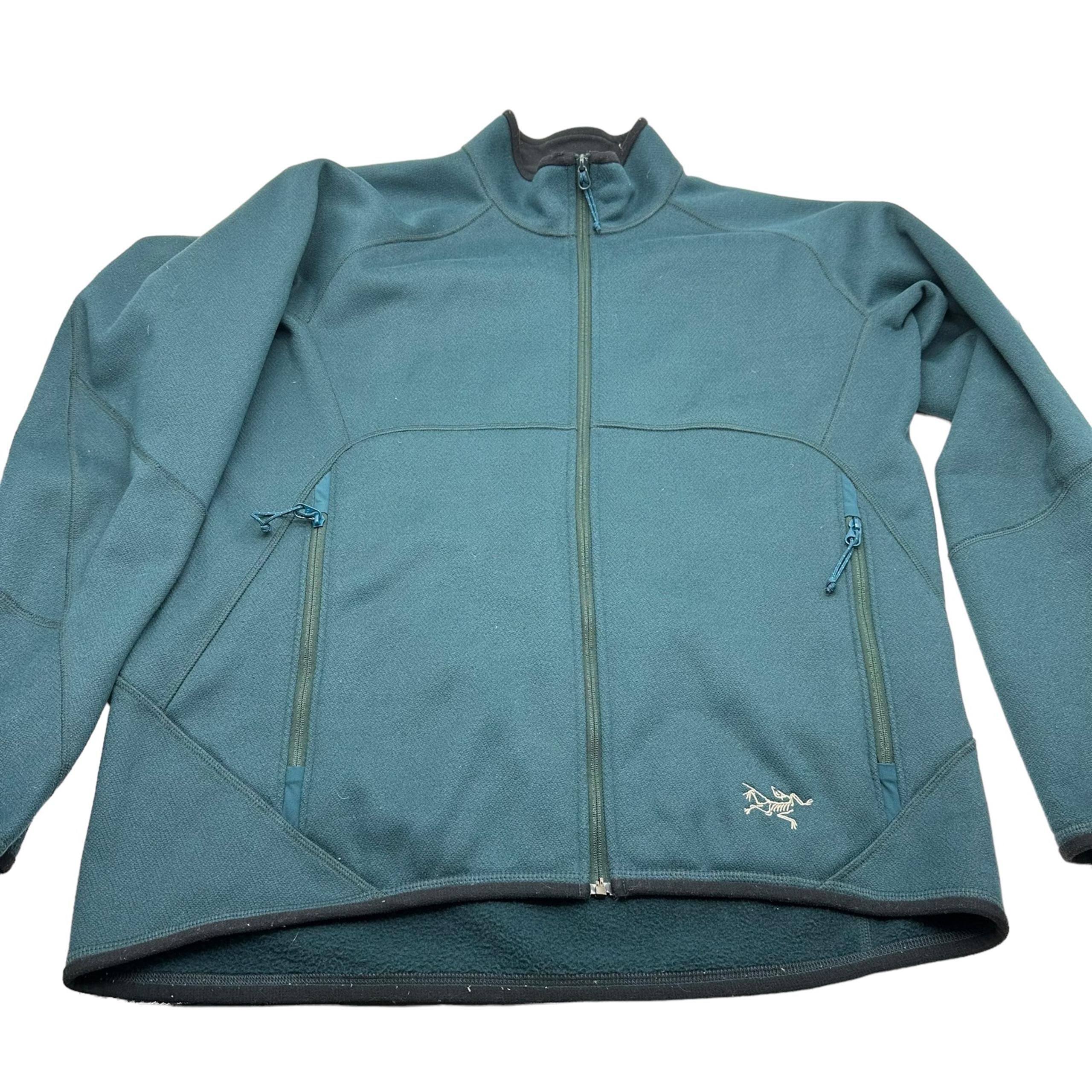 Arcteryx Jacket Mens Medium Full Zip Fleece Lined Coat Hiking Polartec Teal?