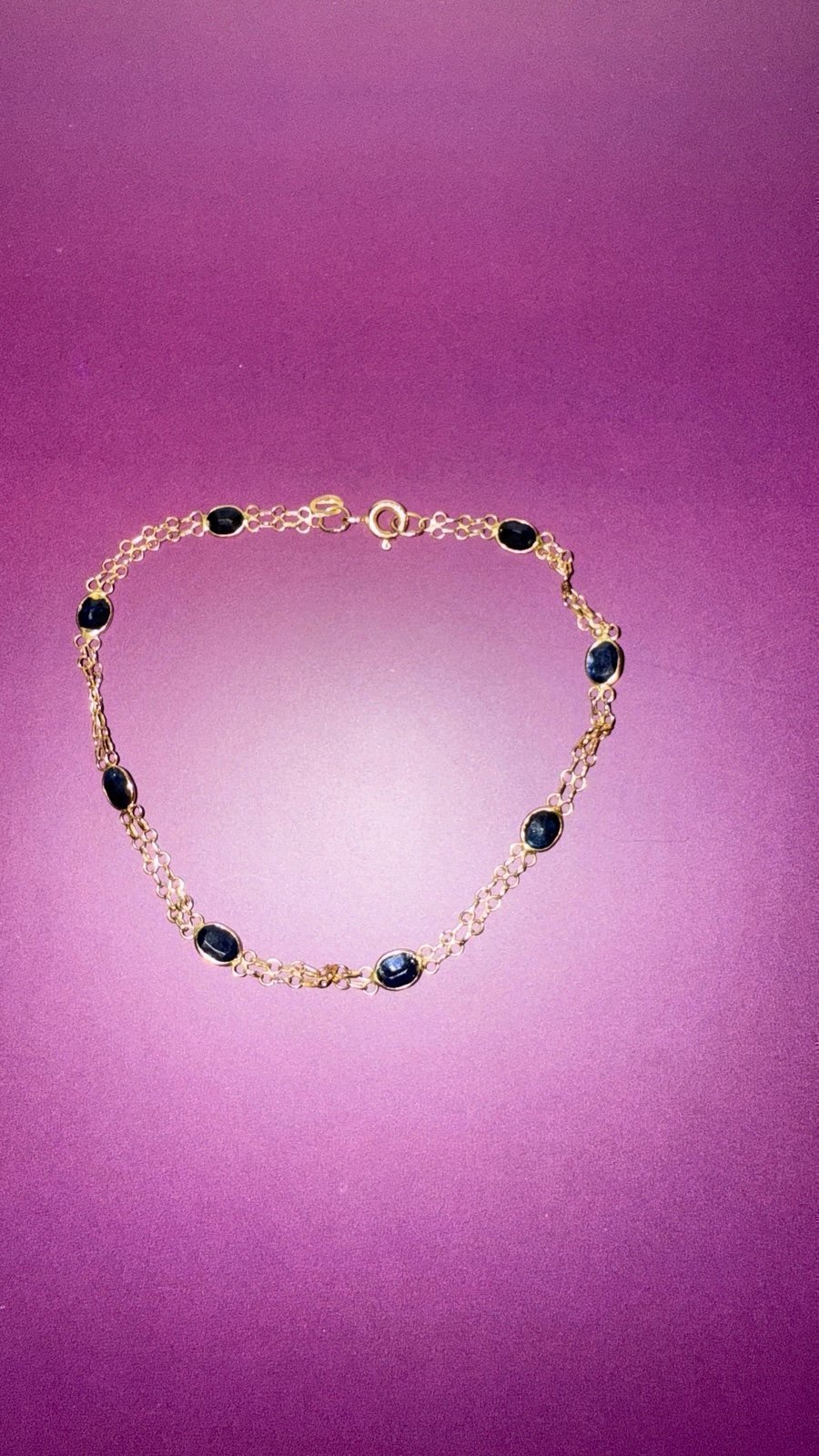 SALE 18k Solid Gold Natural Sapphire Bracelet