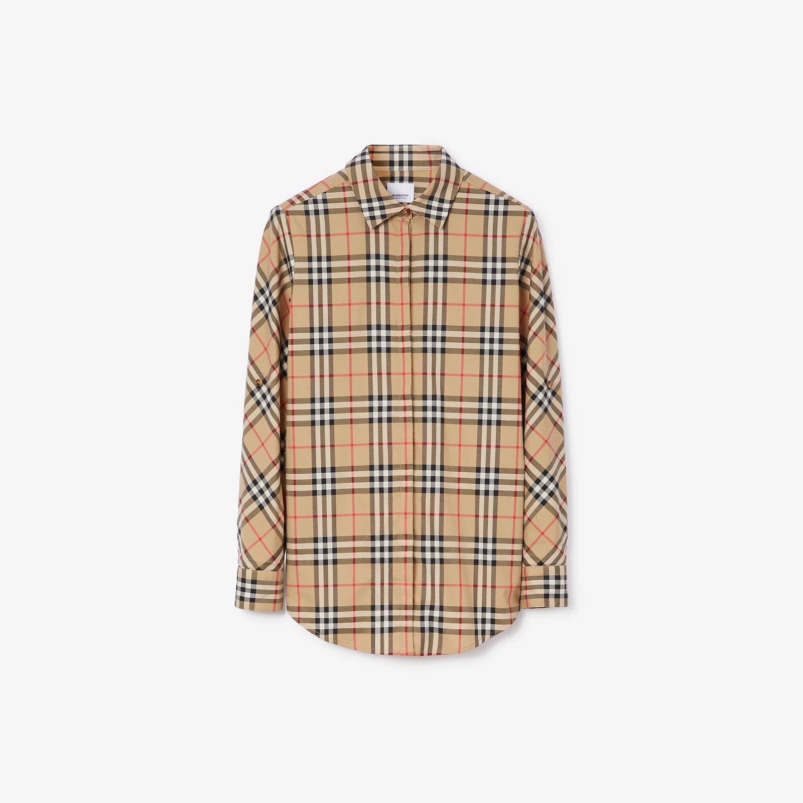 Burberry Vintage Check Stretch Cotton Twill Shirt