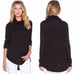 Free People WE THE FREE Waffle Sweater/Pullover/Thermal Black Mock Neck Size XS