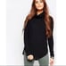 Free People WE THE FREE Waffle Sweater/Pullover/Thermal Black Mock Neck Size XS