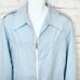 COOL VINTAGE LIGHT BLUE & WHITE LONDON FOG RAIN JACKET!! 44 REG