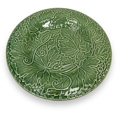 Bordallo Pinheiro Chop Serving Plate 12 Green Vine Embossed Round Tableware
