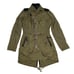 Diesel Black Gold Womens Parka Jacket Size XS Leather Trim Green