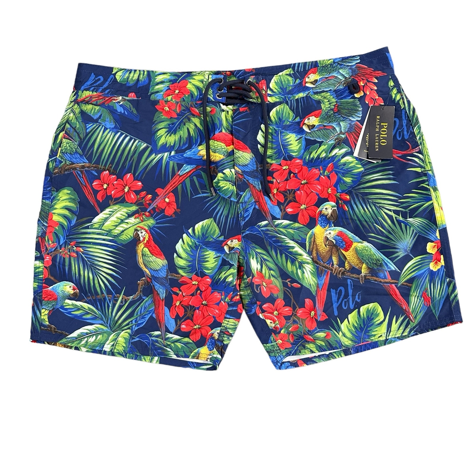 Polo Ralph Lauren Palm Island Parrot Print Classic Fit Board Shorts Size 38 148