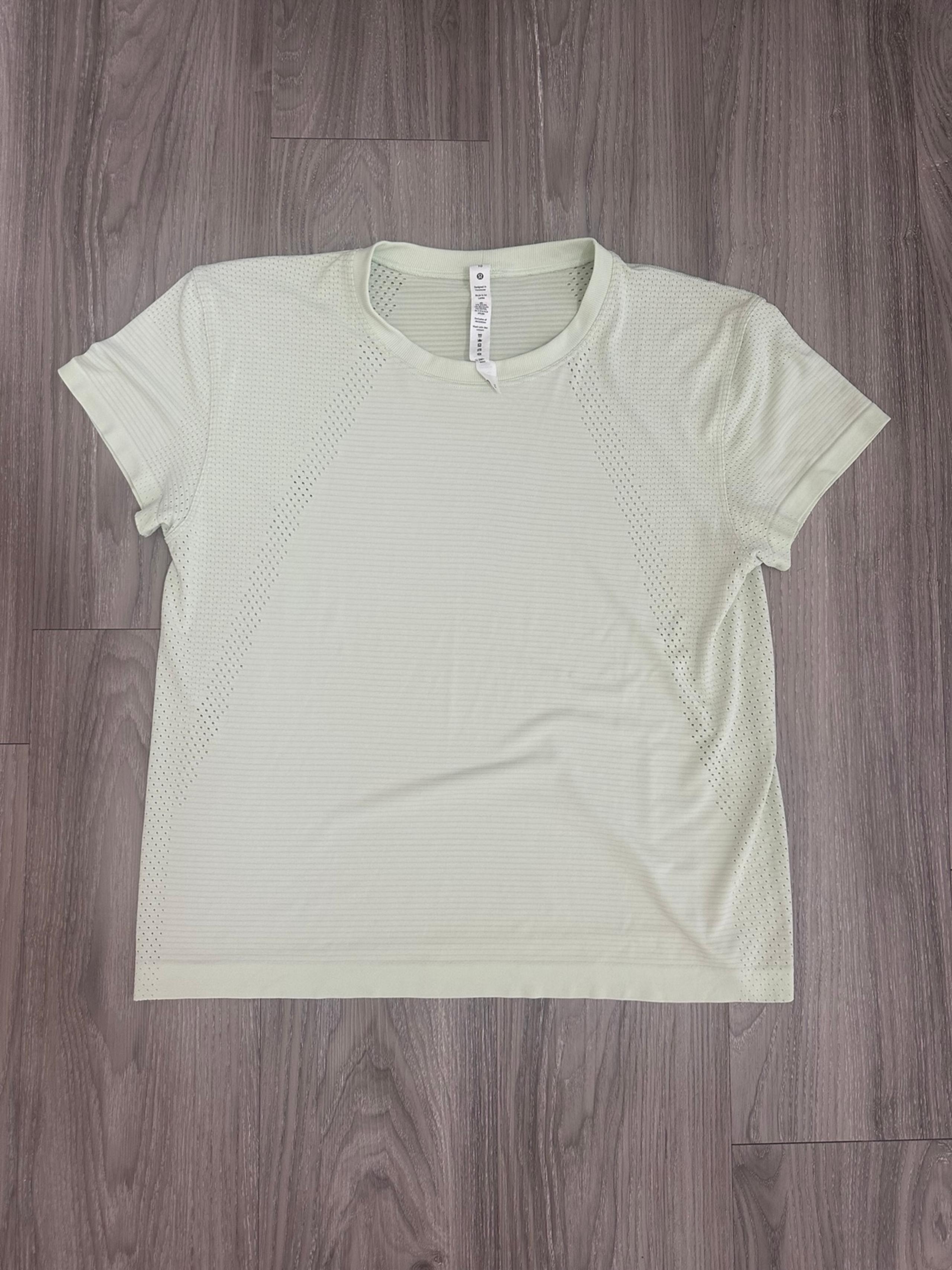 Lululemon Athletica Lime Green Relaxed Fit Short Sleeve T-Shirt, Size 10