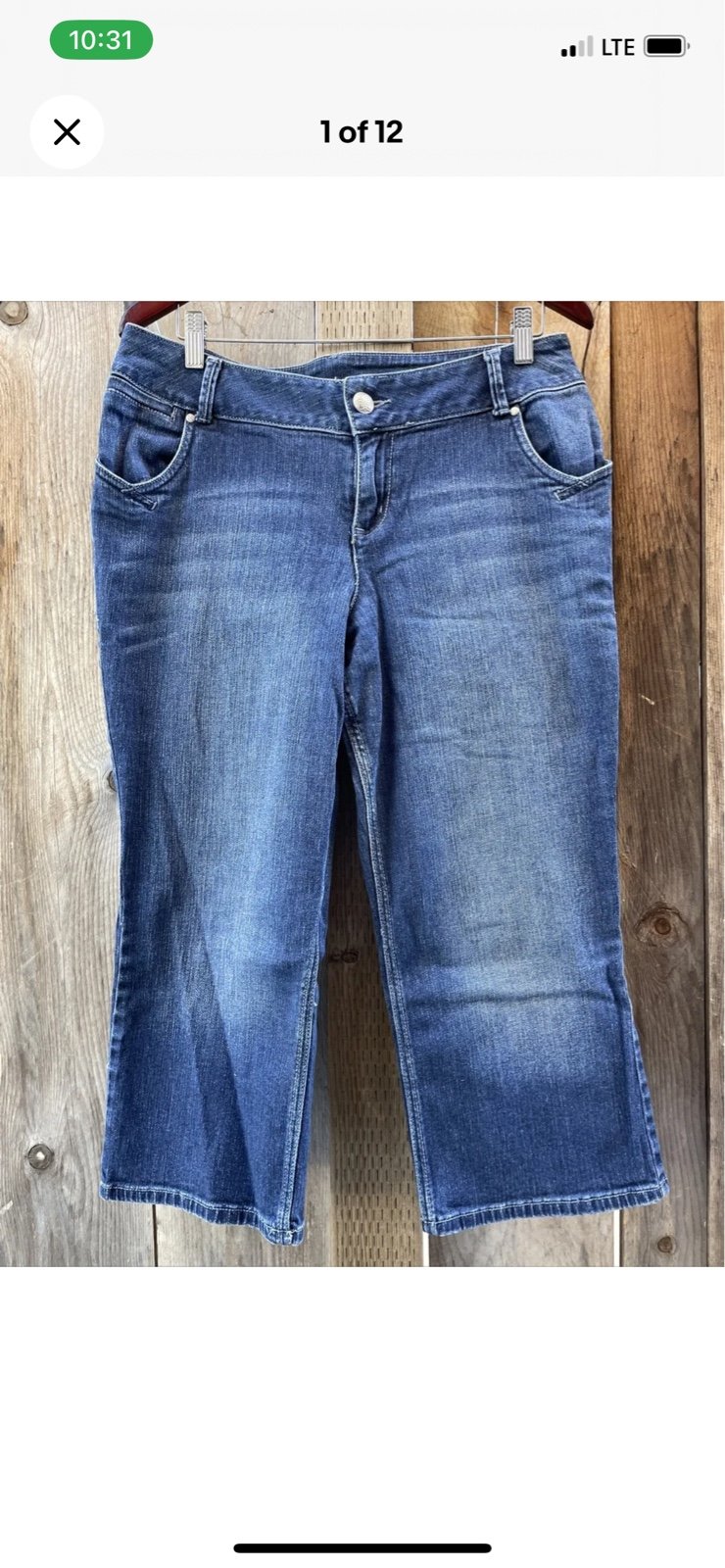 Lane Bryant Women's Whiskers Capri Jeans Size 16 Stretch Dark Wash Denim NWOT
