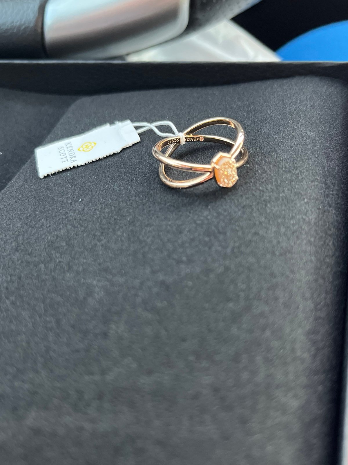 Kendra Scott Emilie double band rose gold drusy ring