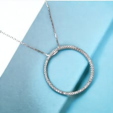 Zales Sterling diamond eternity circle necklace