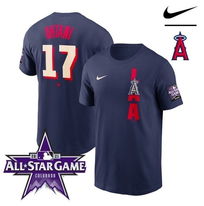 熱販売 Shohei (XL) T-shirts Number & Name Game All-Star MLB 2021 Ohtani 記念グッズ