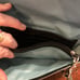 Coach Authentic Large Metallic Green Wristlet Wallet Patent Leather With Buckle