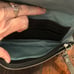 Coach Authentic Large Metallic Green Wristlet Wallet Patent Leather With Buckle